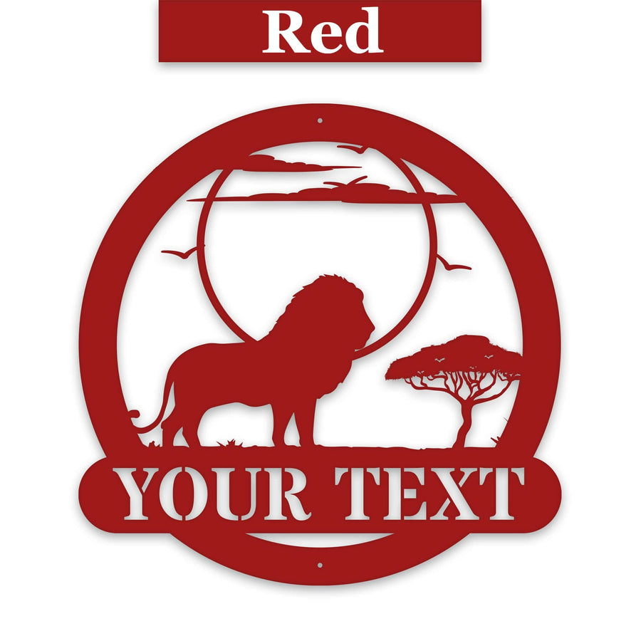 Wildlife Safari Lion - Personalized Metal Sign