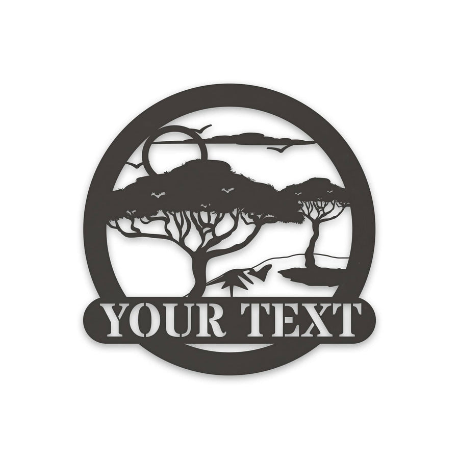 Wildlife Safari Scene - Personalized Metal Sign