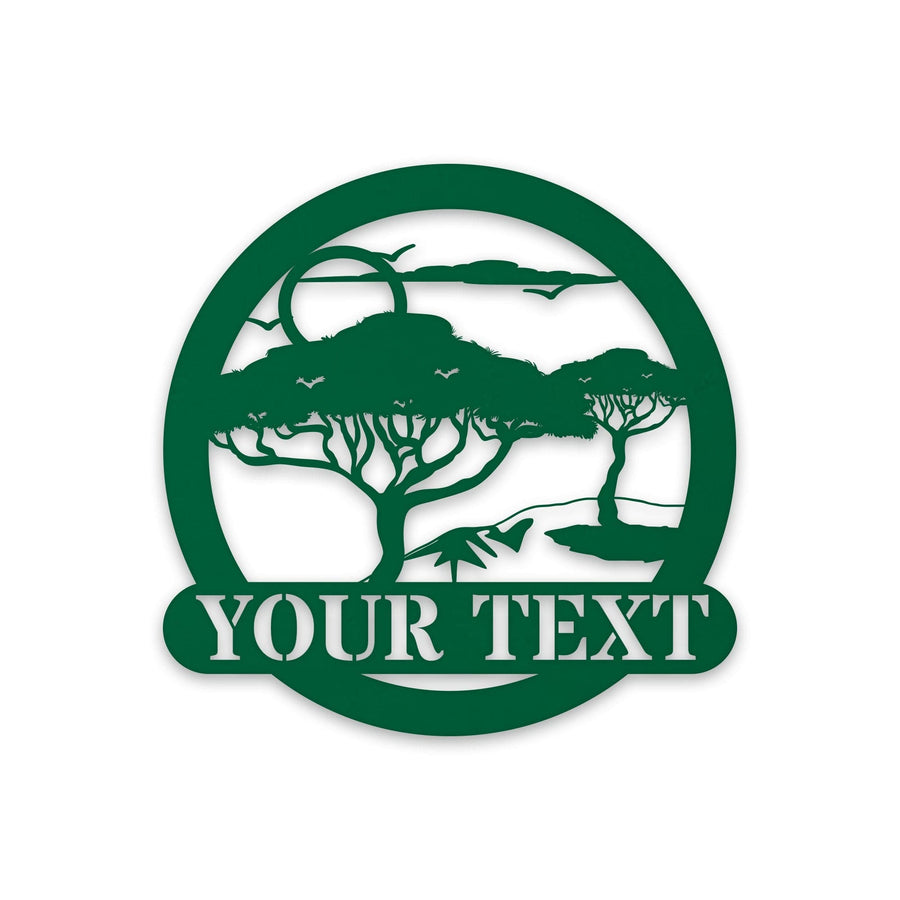 Wildlife Safari Scene - Personalized Metal Sign