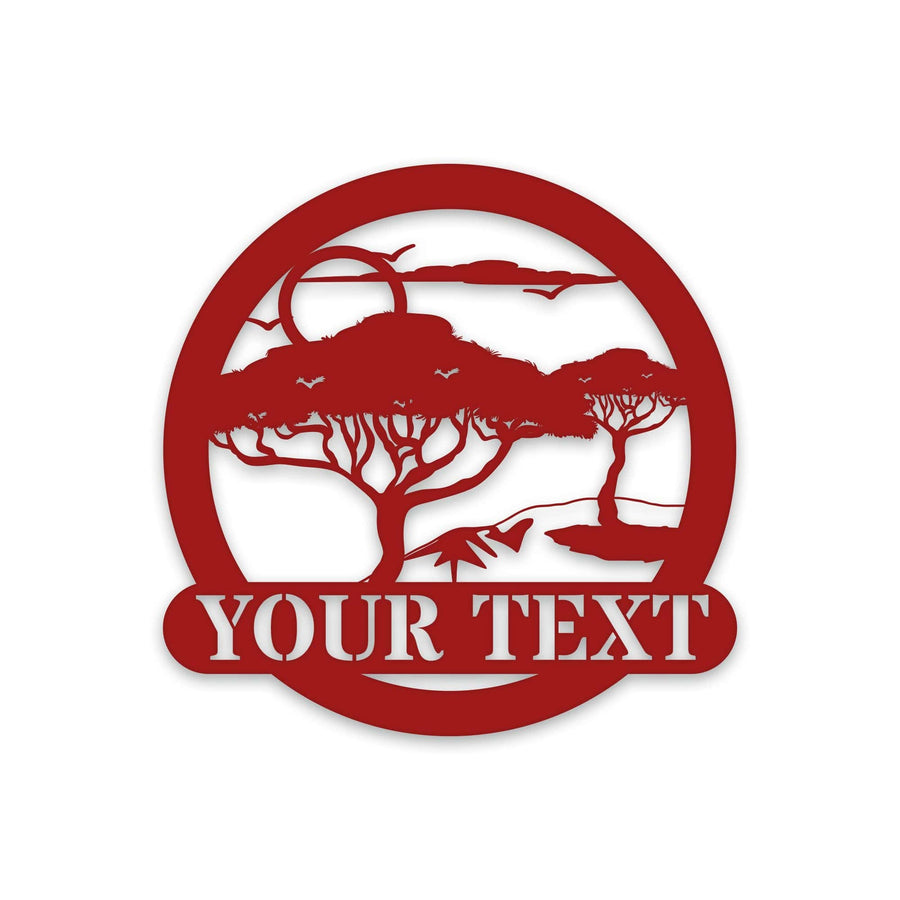 Wildlife Safari Scene - Personalized Metal Sign