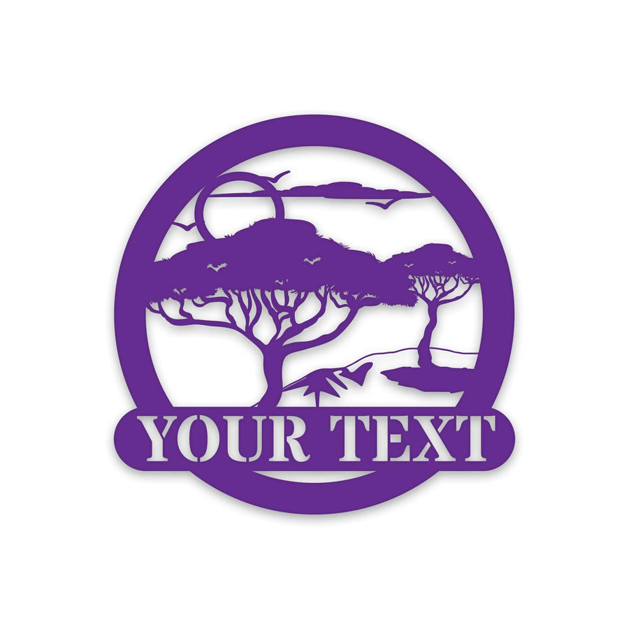 Wildlife Safari Scene - Personalized Metal Sign