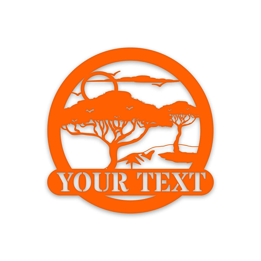 Wildlife Safari Scene - Personalized Metal Sign