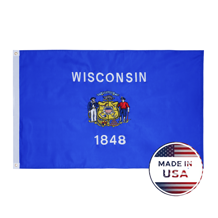 Wisconsin State Flag shown flat