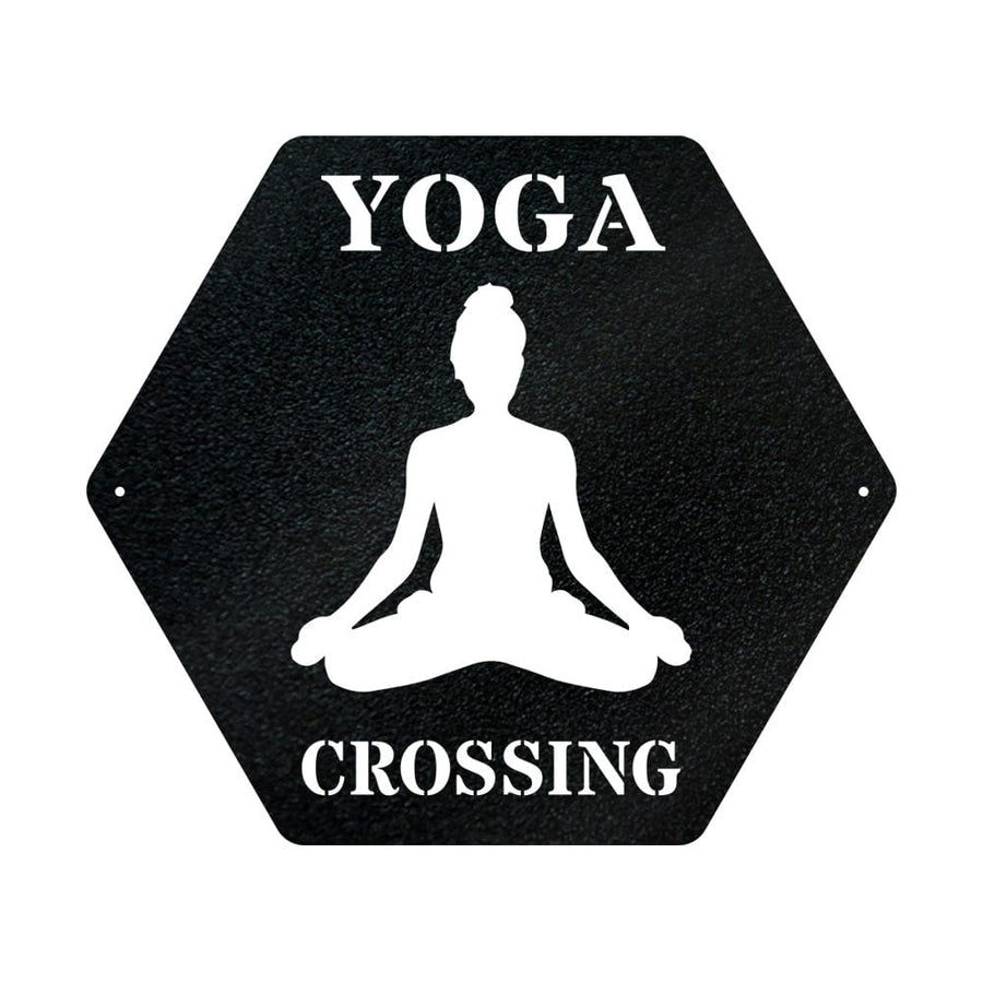 Yoga Crossing Metal Sign