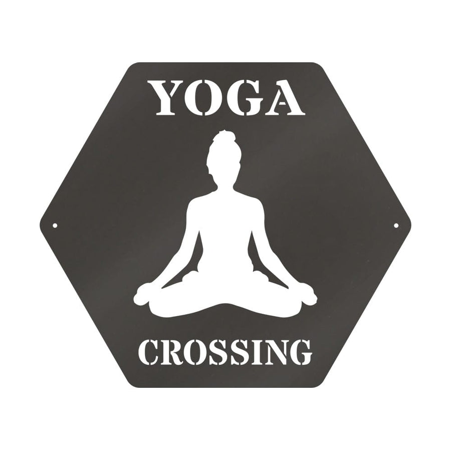 Yoga Crossing Metal Sign