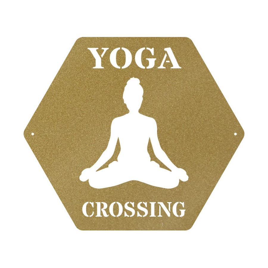 Yoga Crossing Metal Sign