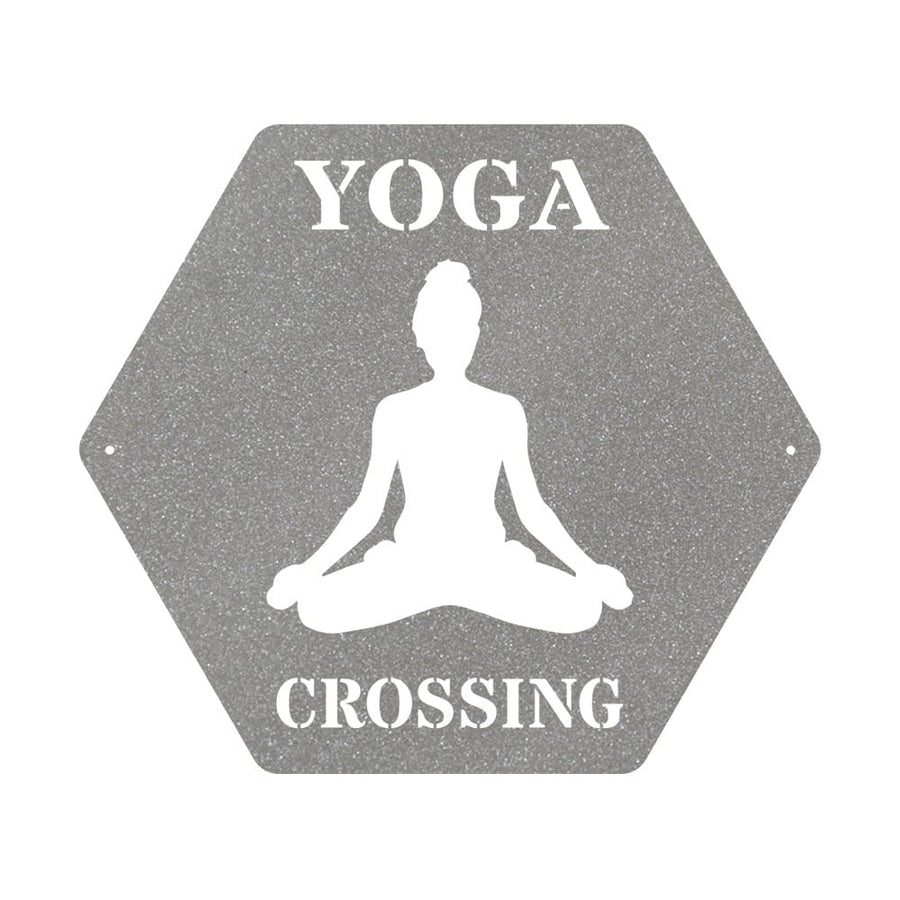 Yoga Crossing Metal Sign