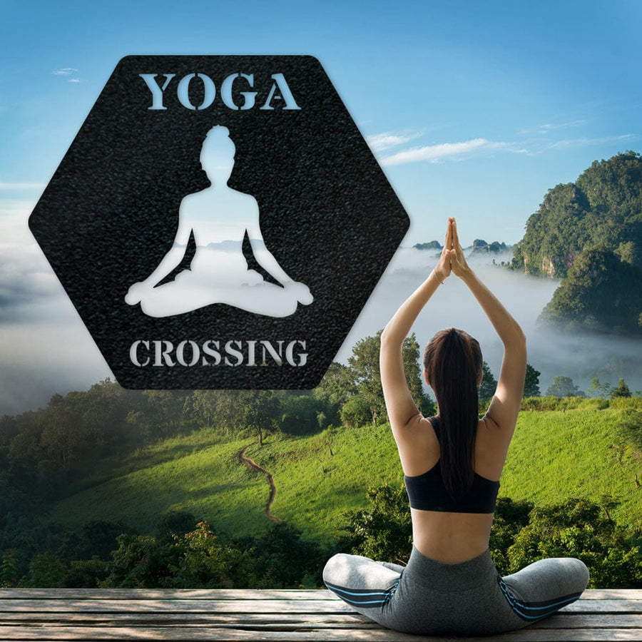 Yoga Crossing Metal Sign