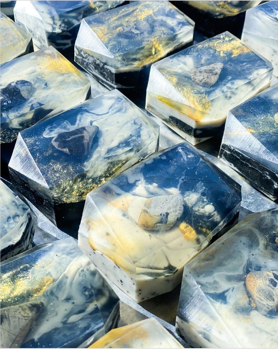 Several wrapped Zen Daydream soap bars arranged together