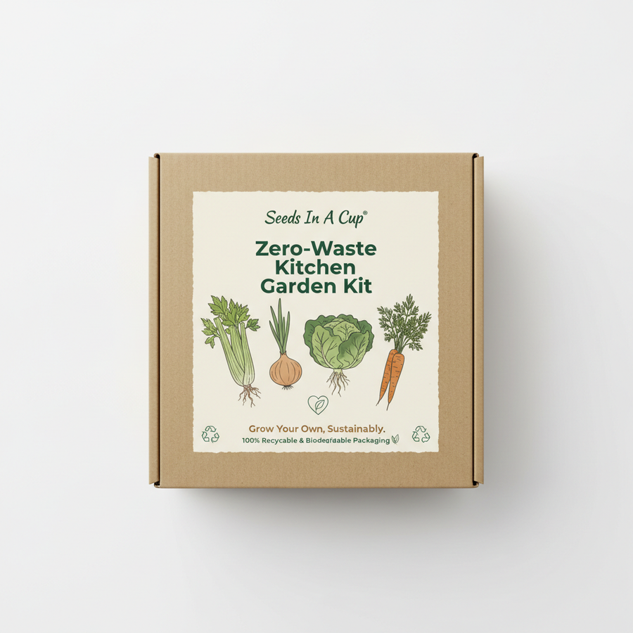 Zero-Waste Kitchen Garden Kit | Celery, Onion, Lettuce & Carrot | Seeds In A Cup®