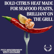 Zesty Mediterranean Lemon Pepper BBQ Rub & Seasoning Bougie BBQ Gustus Vitae
