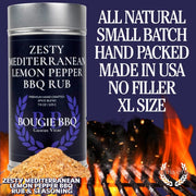 Zesty Mediterranean Lemon Pepper BBQ Rub & Seasoning Bougie BBQ Gustus Vitae