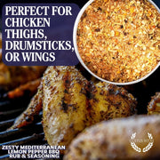 Zesty Mediterranean Lemon Pepper BBQ Rub & Seasoning Bougie BBQ Gustus Vitae
