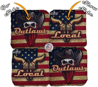 Local Bags - ACL Approved - Outlaws Series - Flag Outlaws Pro Cornhole Bags