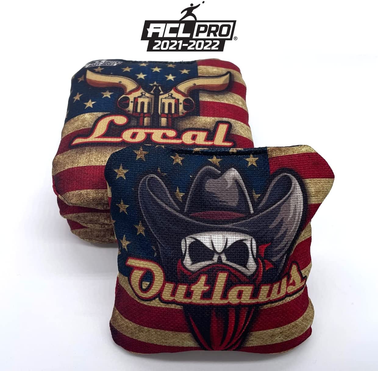 Local Bags - ACL Approved - Outlaws Series - Flag Outlaws Pro Cornhole Bags